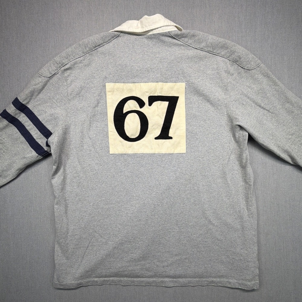 Polo Ralph Lauren Rugby Shirt 2XL Tall Letterman Varsity Padded Shoulders Elbows - Picture 7 of 7